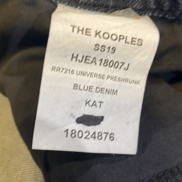 The Kooples distressed painted black slim fit  jeans NWT - Picture 7 of 9